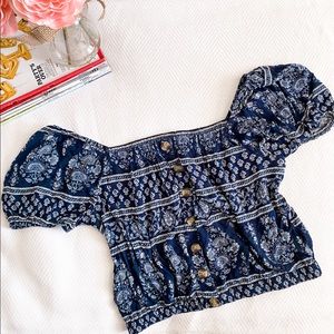 AMERICAN EAGLE Crop Top Navy Blue